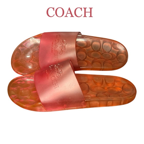 Coach Women's Black Cherry ULYSSA Rubber Slide - Picture 1 of 7